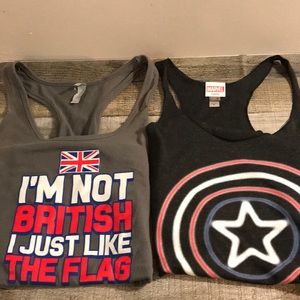 Next Level lot of 2 Racer back fitted tanks size M EUC